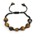 thumbnail image 1 of Nvzi Pulsera de cuentas hecha a mano, pulsera tejida con corazón de piedra natural, pulsera simple y ajustable (marrón), 1 of 5