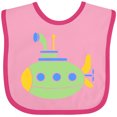 thumbnail image 3 of Inktastic Cute Green Submarine Boys or Girls Baby Bib, 3 of 4