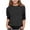 Black, variant on Hpgjzj Girls 3/4 Sleeve Cute Tops Crewneck Trendy Casual T Shirts Preppy Youth Clothes for Girls 2025 Spring Summer Clothing