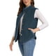 thumbnail image 4 of Chaleco de forro polar para mujer INSPIRE CHIC con bolsillos, sin mangas, abotonado, moda de otoño e invierno 2024, chaleco suave S azul oscuro, 4 of 6