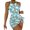 501_Blue, variant on Lroveb Bikini Sets for Women Color Blocking Deep V Pleated Swimsuit 2 Piece Swimsuit