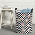 thumbnail image 5 of Laundry Basket, Floral Flower Checkerboard 90s Y2K Laundry Hamper Waterproof Laundry Bag Clothes Hamper Laundry Bin with Handles for Bedroom, Living Room, Kids Room, 5 of 6