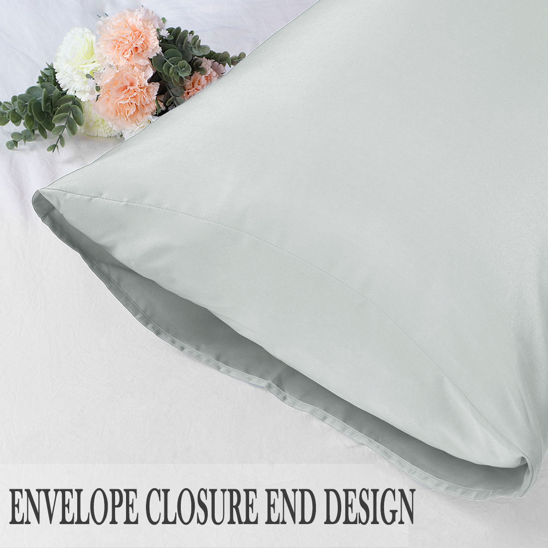 Unique Bargains 4 Pack Satin Pillowcases for Hair and Skin, Light Gray King