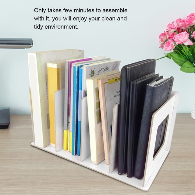 Organizador de almacenamiento de libros, estantería de escritorio de madera para bricolaje, estantería de escritorio de máxima eficiencia