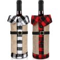 thumbnail image 1 of Funda para botella de vino de 2 piezas, funda para botella de vino navideña, suéter para botella de vino tinto para decoración navideña(funda para botella de vino), 1 of 5