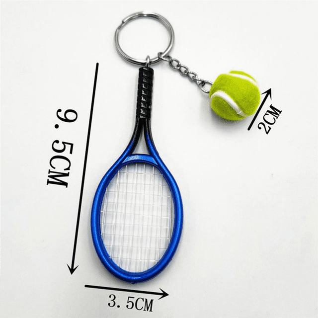 12Pcs Mini Tennis Racket Ball Keychain Pendant Bag Accessories for Bag Sport Advertisement Fans Souvenirs Key Ring