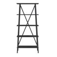 thumbnail image 4 of Weston Home Westyn Rustic X-Base 32-inch 4-Shelf Bookcase, Black Finish, 4 of 6