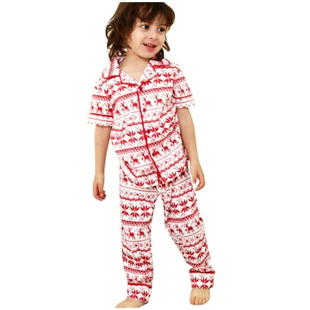 

TAIAOJING Kids Family Matching Pajama Sleep Sets Matching Family Christmas Pajamas Set Children Kids Print Blouse Tops And Pants Xmas Family Pajamas Loungewear Sleepwear