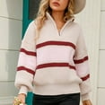thumbnail image 2 of Vedolay Sweaters for Women Trendy Womens Neck 2023 Fall Oversized Sweater Casual Ribbed Knit Pullover Top,Khaki XL, 2 of 5
