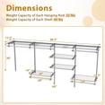 thumbnail image 3 of Gymax Wire Closet Organizer System Wall-mounted Adjustable Storage Shelves Coats Gray, 3 of 10