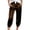 Coffee, variant on felwors Women's Satin Capri Joggers High Rise Cropped Lounge Pants with Elastic Cuffs Pockets（Dark Blue， L）