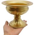 thumbnail image 4 of 10 Pcs Gold Mini Metal Urn Planter Pot 4.7" Metal Wedding Table Centerpieces Flower Arrangement, Compote Trumpet Vase for Party Birthday Anniversary Ceremony, 4 of 7