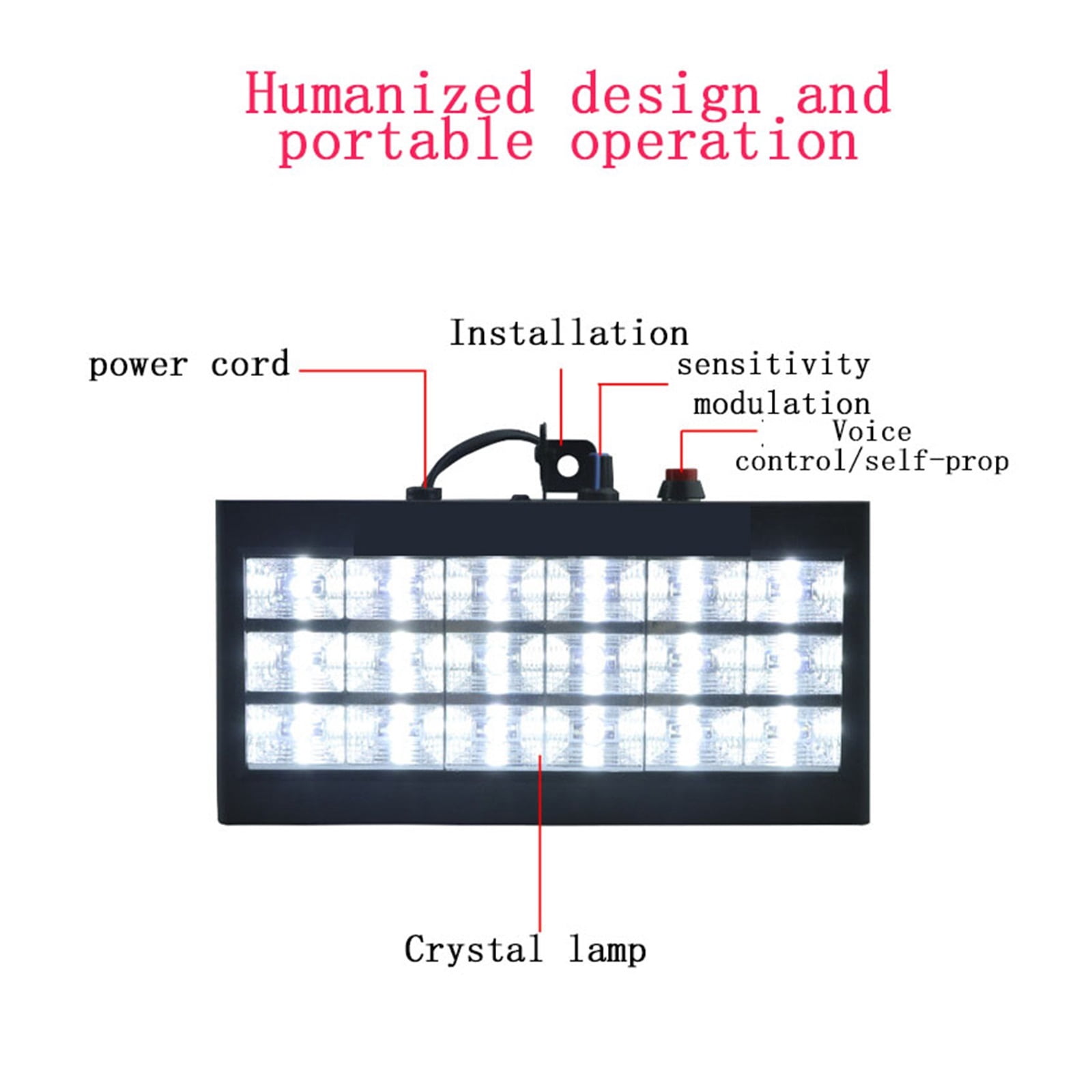 18 Color Strobe Lights Wedding And Birthday Voice Control Lights KTV Bars Dance Halls Flashing Lights LED Mini Stage Lights ,Easy to Install