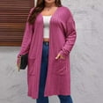 thumbnail image 2 of Womens Fall Fashion 2025 Fall Sweaters for Women 2025 Oversized Open Front Hooded Draped Pockets Cardigan Coat, 2 of 7