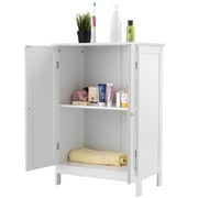 Topbuy Bathroom Storage Cabinet with Double Doors Wooden Cupboard Shoe Cabinet White