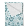 thumbnail image 2 of Hawaii Soft Flannel Fleece Blanket, Flower Silhouettes Spring Season Faded Floral Arrangement Blooming Nature, Cozy Plush for Indoor and Outdoor Use, 50" x 70", Pale Blue Turquoise, by Ambesonne, 2 of 5