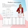 thumbnail image 7 of Kaerm Women's 3/4 Sleeve Open Front Chiffon Shrugs Lightweight Sheer Cropped Cardigan White 4XL, 7 of 7