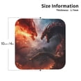 thumbnail image 2 of Fotbe Fire Sky Dragon Drawing Drink Coasters Set of 4 Leather Coasters Spill Protection for Table Desk,Durable and Non Slip Leather Coaster ,4 Inches Drink Mats-Square, 2 of 6