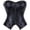 Black, variant on Women's Black Leather Sweetheart Strapless Corset Side Zipper Underwire Bust Shaping Bodice for Club Daily Layering