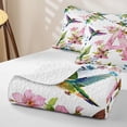 thumbnail image 4 of Castle Fairy Floral Letter A Hummingbird Twin Quilt Set for Women,Spring Garden Twin Coverlet Set for Home Decor, 4 of 7