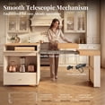 thumbnail image 4 of OMCHOM 78.6" Extendable Rolling Kitchen Island 4-6 Seats, Double-Side Storage, Open Shelves & 2 Drawers, White, 4 of 10