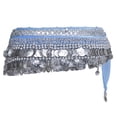 thumbnail image 2 of BellyLady Belly Dance Hip Scarf, Multi-Row Silver Coin Dance Skirt, Gift Idea-LightBlue, 2 of 5