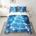 thumbnail image 2 of jejeloiu Marry Xmas Bedding Comforter Set 7 Pieces,Blue Christmas Tree Full Bedding Set,Cartoon Snowfalke Fitted Sheet Flat Sheet For Boys Girls,Lightweight Bedroom Decoration Reversible, 2 of 8