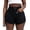 Black-989, variant on Women Plus Size Jean Shorts Stretchy 3.5" Sexy Trendy Patch Pocket High Waisted Denim Shorts Black 20W