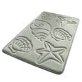 thumbnail image 2 of Darzheoy Seashell Bath Mat, Embossed Soft Absorbent Bathroom Rug, Water Absorbing Door Mat, Quick Dry Bathroom Mat for Shower, Sink, Bedroom, Entryway, Laundry Room, 2 of 8
