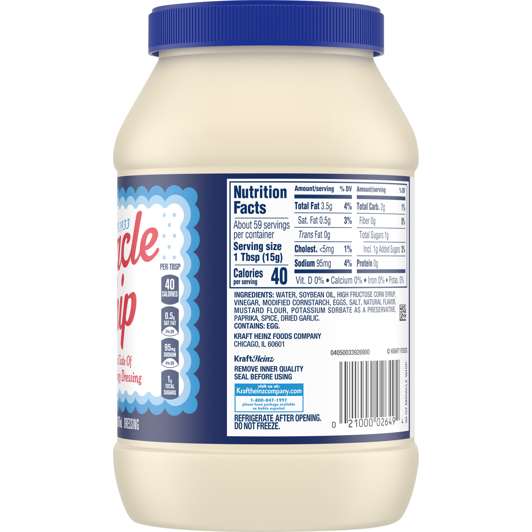 Miracle Whip Mayo-like Dressing, for a Keto and Low Carb Lifestyle, 30 fl oz Jar - image 15 of 16