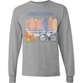 thumbnail image 3 of Inktastic Amsterdam Cityscape with Bicycle and Tulips Long Sleeve T-Shirt, 3 of 5