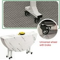 thumbnail image 4 of Folding Dining Table Saving Folding Dining Table,Round Drop Leaf Kitchen Dining Room Tables, Universal Wheel with Brake for Kitchen Home Party (Color : White B, Size : 120cm/47.2in), 4 of 6
