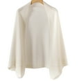thumbnail image 2 of Womens Knitted Shawl Scarf Solid Cardigan Jacket Elegant Batwing Sleeve Warm White Free, 2 of 3