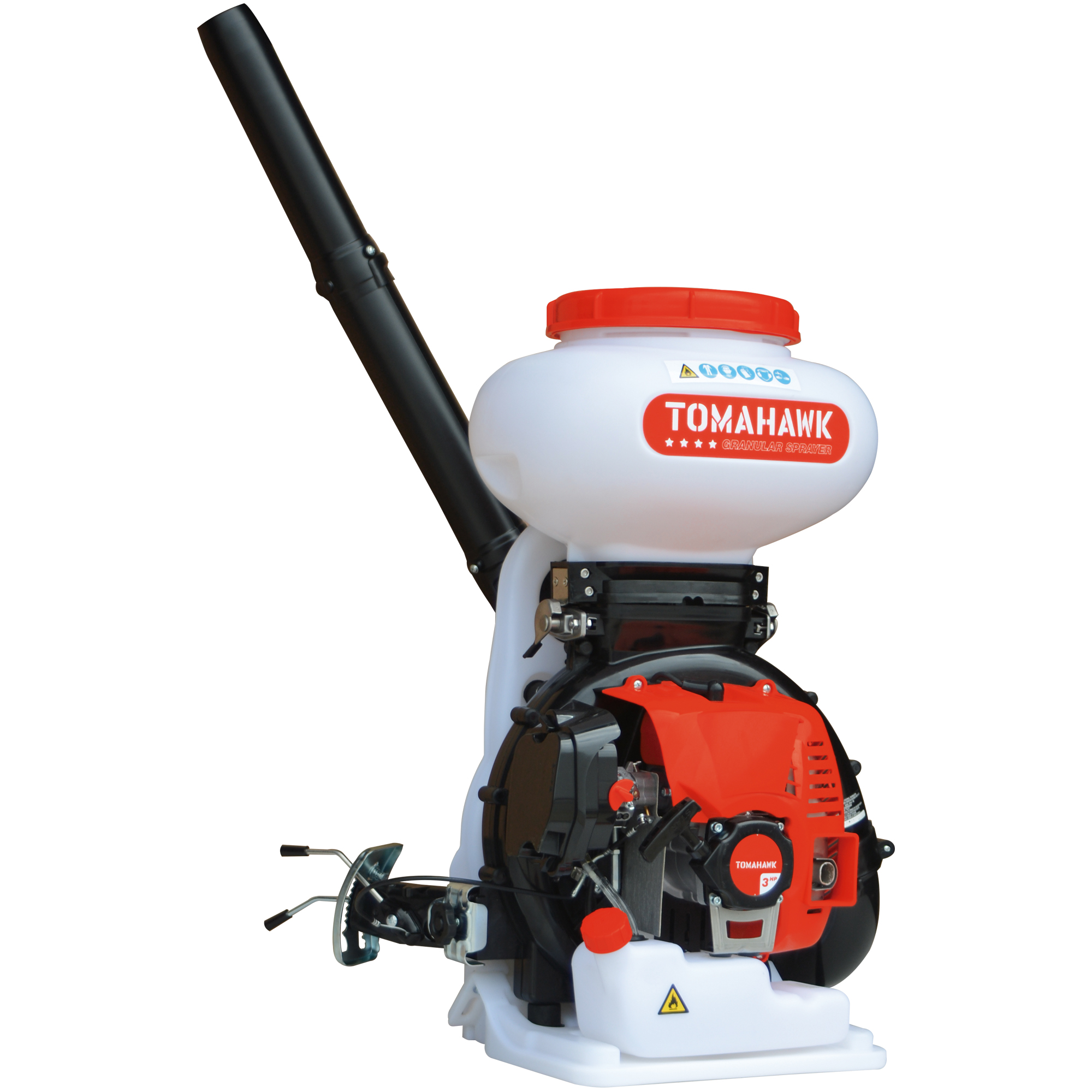TOMAHAWK 4 Gallon Backpack Motorized Spreader for Granular Fertilizer