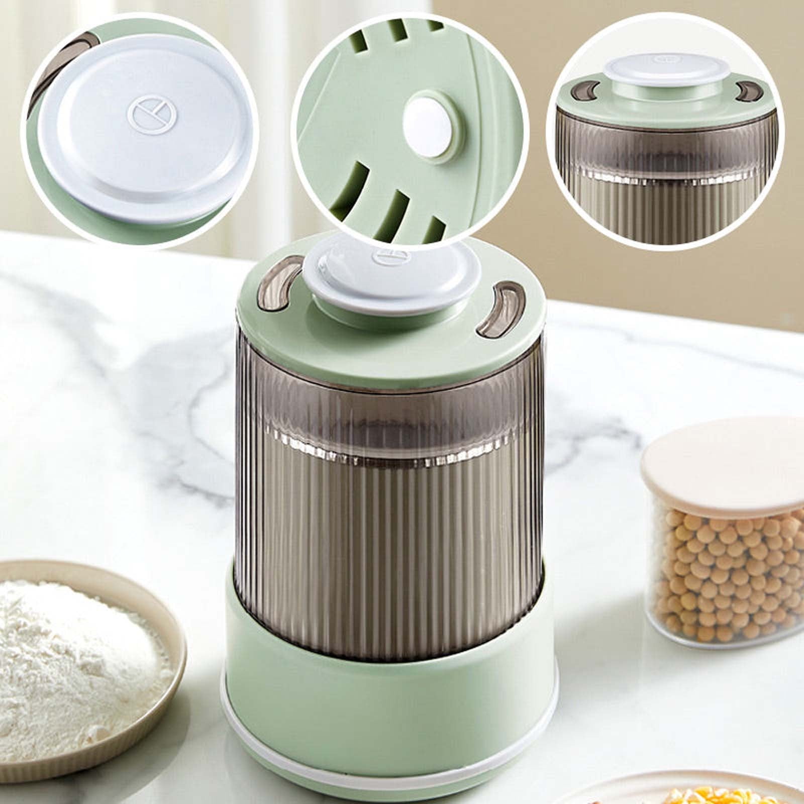 Nsxcdh Grain Grinder Machine 1l Stainless Steel 7.9x6.3in 20000rpm Multi Blade Fine Crusher for Spice Juice Powder Semi Auto Home Food Processor Christmas Gifts