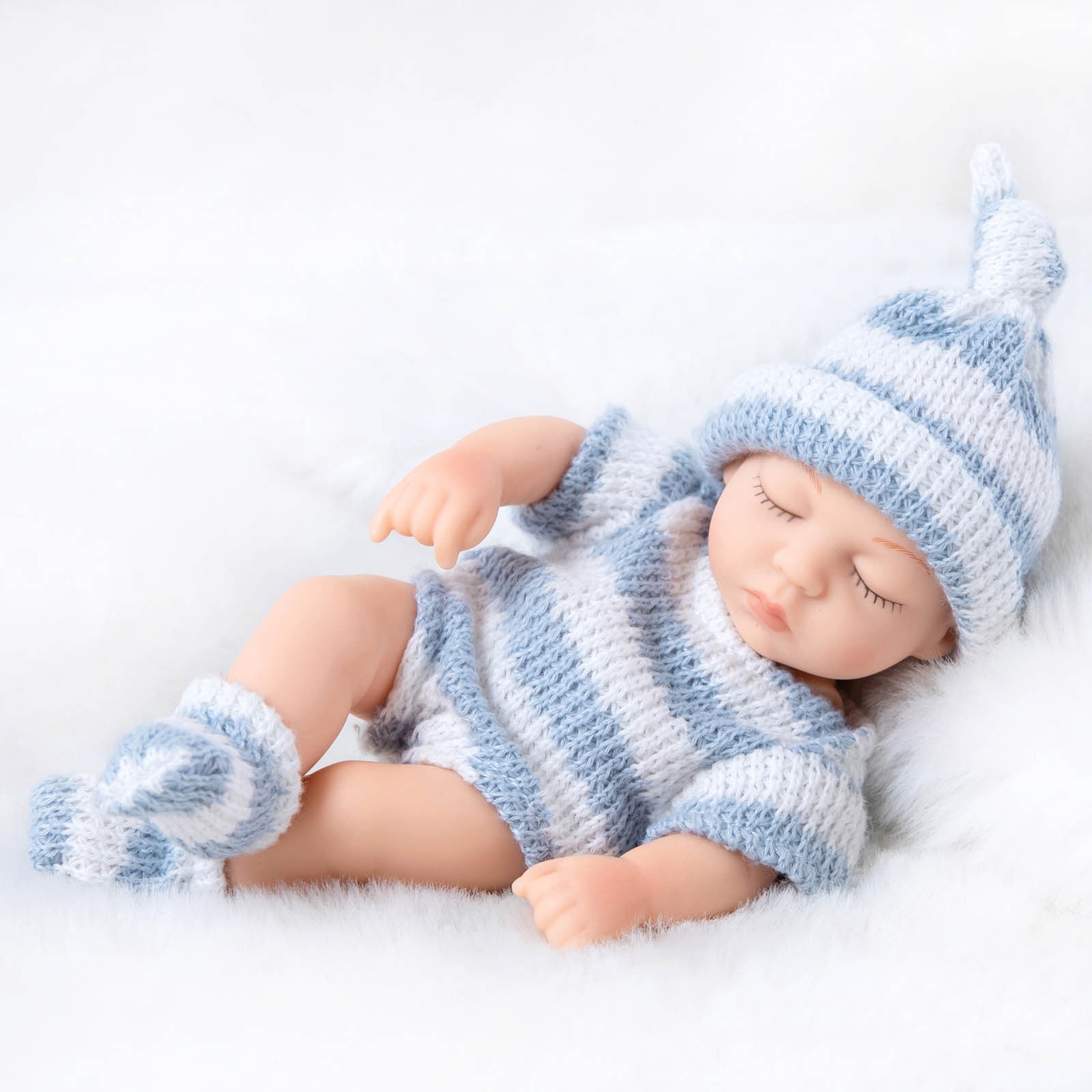 Partheme Novelty Toys 3 Counts 18cm Reborn Doll Simulation Pacifier Baby Bib Change Soft Rubber Toy Gift A B C D E F G
