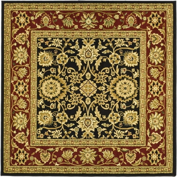 SAFAVIEH Lyndhurst Victoria Floral Area Rug, Black/Red, 10' x 10' Square
