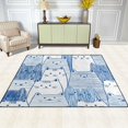 thumbnail image 3 of Area Rug Indoor 80"x58"in Non-Slip Wear Resistant Floor Mats Soft Large Carpets for Living Room Bedroom Home Decor Cute Cat in Blue, 3 of 7