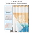 thumbnail image 2 of No Hook Cloth Fabric Shower Curtain with Snap in Liner, Blue Coastal Waterproof Shower Curtains Set with See Through Top Window, Life Is Better At The Beach Beach Bath Curtains Shower 48"x72", 2 of 6