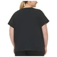 thumbnail image 2 of DKNY Women's Cotton Embellished Logo T Shirt Black Size 3X, 2 of 2