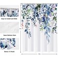 thumbnail image 6 of Shower Curtain Blue Green Eucalyptus Shower Curtains for Bathroom, Watercolor Leaf Shower Curtain Sets Waterproof Plant Shower Curtain Leaves Fabric Cloth Bathroom Curtains 72x72 inch with Hooks, 6 of 6