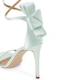 thumbnail image 4 of FSJ Women Sexy Back Bowknot Ankle Buckle Strap Sandals Open Toe One Strap Stiletto Heels Slide Pumps Wedding Summer Dress Shoes Size 10 Blue, 4 of 4