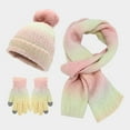 thumbnail image 2 of Bibifish 3 PCS Scarf Hat Gloves Sets For Womens Hat Scarf Gloves Trendy Gradient Color Three Piece Cold Weather Thermal Hat Sets, 2 of 7