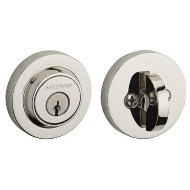 6AL DS Contemporary Round Single Cylinder Deadbolt, Polished Nickel