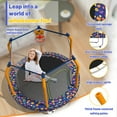 thumbnail image 2 of 55" Toddler Trampoline Indoor/Outdoor for Kids, Shinpt Mini Trampoline for Backyard, Recreational Trampoline with Basketball Hoop, Outdoor Toddler Toy with Enclosure Net, Indoor Bounce House for Gift, 2 of 9