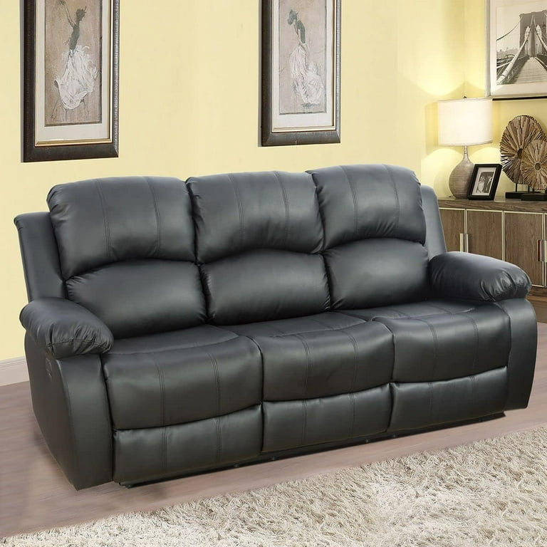 3 Piece Manual Recliner Sofa Couch, Home Theater Seating with Cup Holders, Living  Room Furniture Sofa Set for Home Office 