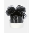 thumbnail image 3 of Wonder Nation Baby Girls Strap Bump Toe Tulle Bow Sneakers, 3 of 6