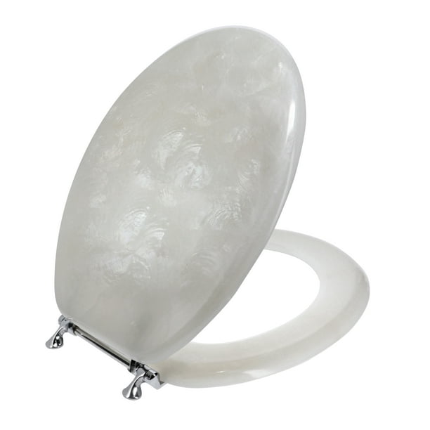 Ginsey Elongated Resin Decorative Toilet Seat With Chrome Hinges 