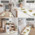 thumbnail image 5 of White Yellow Purple Flower Bouquet Sunflower Pattern Kitchen Rugs Sets Of 3,Kitchen Runner Rugs Non Skid Washable,Decorative Kitchen Floor Mats for Kitchen,Sink,Laundry,17"x30"+ 17"x47" + 17"x59", 5 of 6