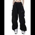 thumbnail image 1 of Pantalones Cargo para Mujer, Pantalones Casuales de Senderismo, Pantalones Holgados Y2K de Cintura Alta con Múltiples Bolsillos Negro XXL, 1 of 9